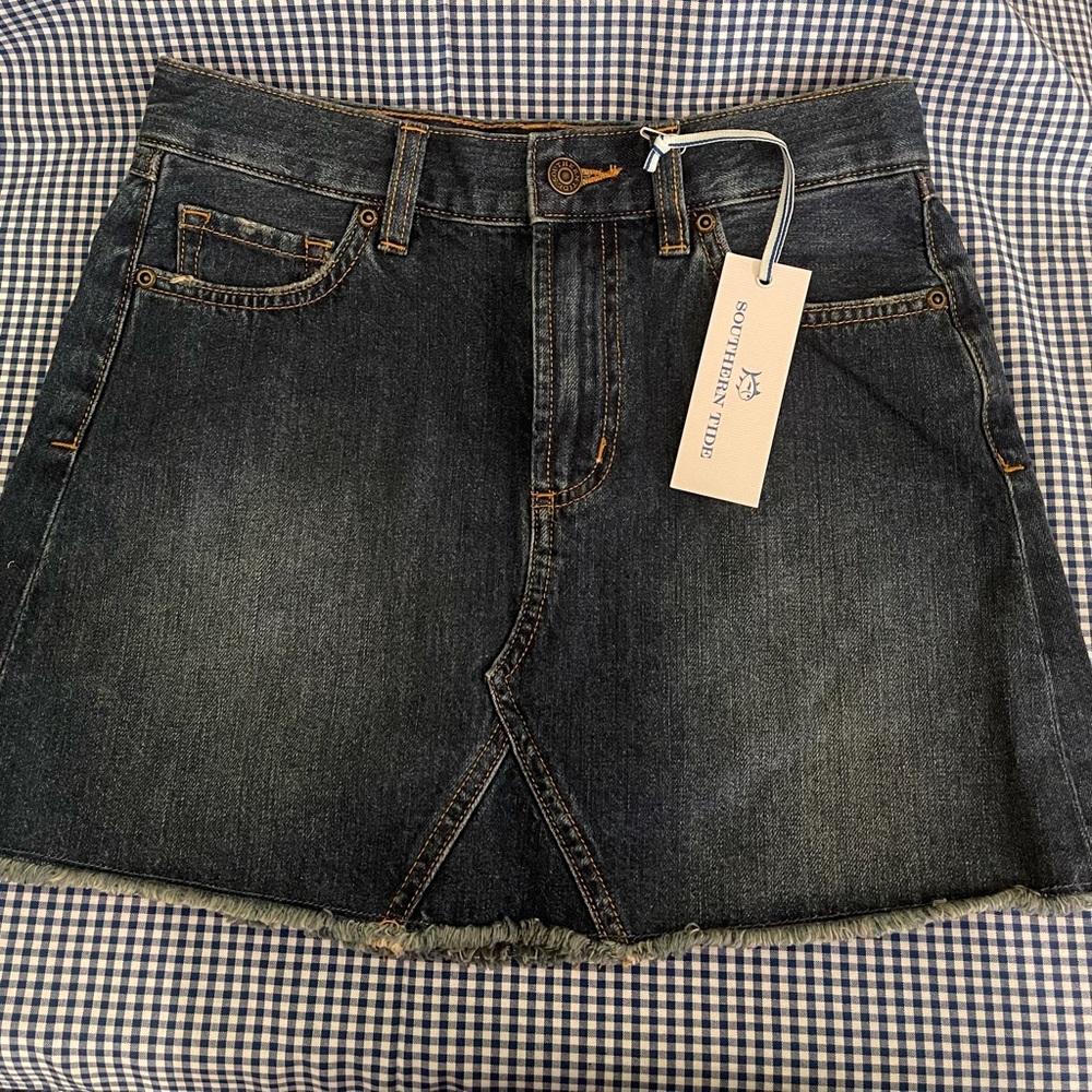 NWT Southern Tide Medium Indigo Jean Skirt Size 24